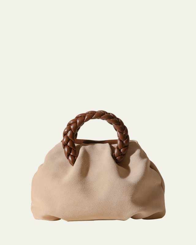 Bombon Medium Braided Suede Top-Handle Bag